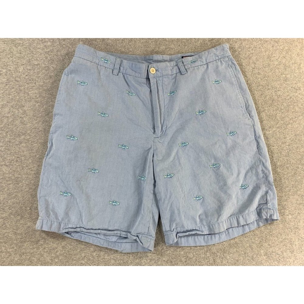 Vineyard Vines‎ Shark Bait Cotton Casual Shorts (Men's Size 36) Blue
